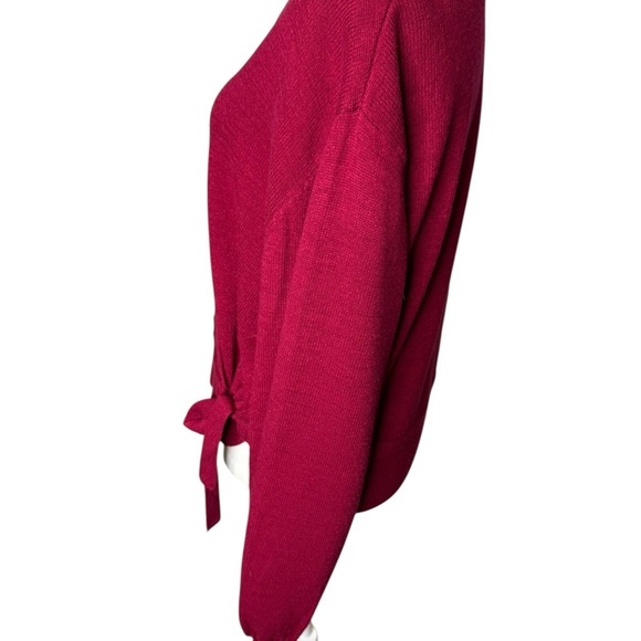 Joie Red V-Neck Sweater with Balloon Sleeves size XL - Picture 2 of 12